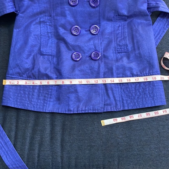 A.Y.K. GIRLS SHIMMER PERIWINKLE PURPLE TRENCH COAT - Picture 14 of 15